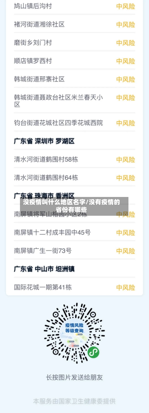 没疫情叫什么地区名字/没有疫情的省份有哪些