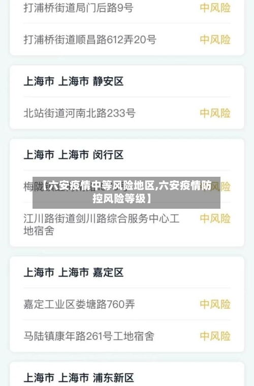 【六安疫情中等风险地区,六安疫情防控风险等级】