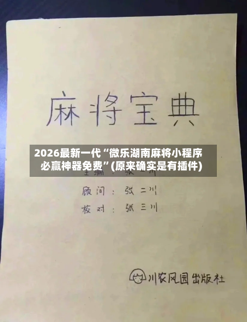2026最新一代“微乐湖南麻将小程序必赢神器免费	”(原来确实是有插件)-第2张图片