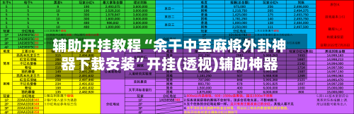 辅助开挂教程“余干中至麻将外卦神器下载安装”开挂(透视)辅助神器-第3张图片