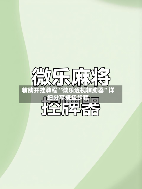 辅助开挂教程“微乐透视辅助器”详细分享装挂步骤-第3张图片