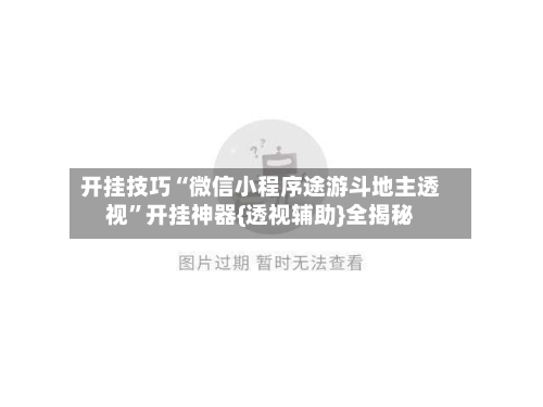 开挂技巧“微信小程序途游斗地主透视”开挂神器{透视辅助}全揭秘