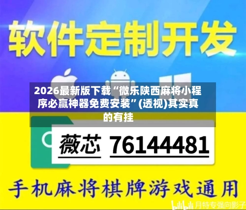 2026最新版下载“微乐陕西麻将小程序必赢神器免费安装”(透视)其实真的有挂