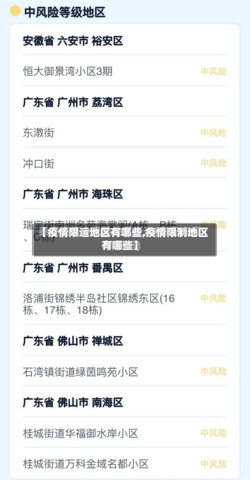 【疫情限运地区有哪些,疫情限制地区有哪些】