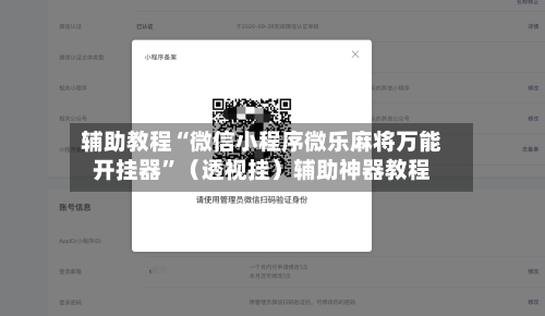 辅助教程“微信小程序微乐麻将万能开挂器	”（透视挂）辅助神器教程-第2张图片