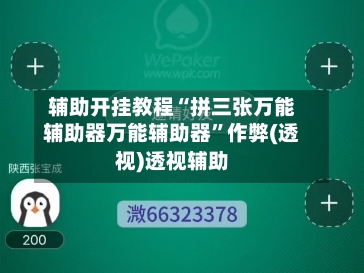 辅助开挂教程“拼三张万能辅助器万能辅助器”作弊(透视)透视辅助-第2张图片