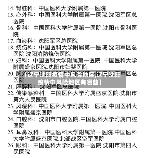 【辽宁沈阳疫情中风险地区,辽宁沈阳疫情中风险地区有哪些】