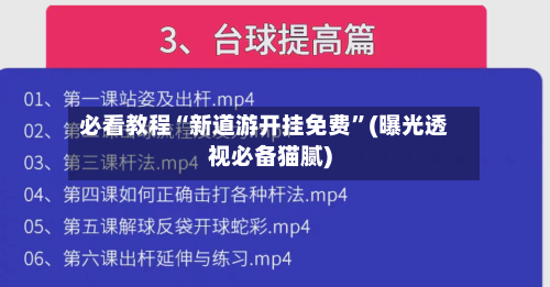 必看教程“新道游开挂免费”(曝光透视必备猫腻)-第2张图片