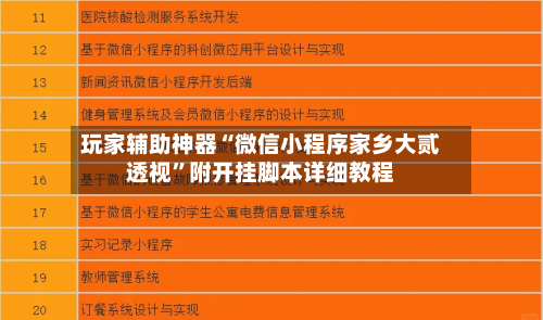 玩家辅助神器“微信小程序家乡大贰透视”附开挂脚本详细教程
