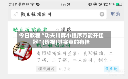 今日教程“功夫川麻小程序万能开挂器	”(透视)其实真的有挂-第2张图片