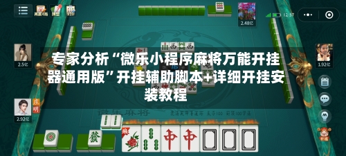专家分析“微乐小程序麻将万能开挂器通用版”开挂辅助脚本+详细开挂安装教程-第2张图片