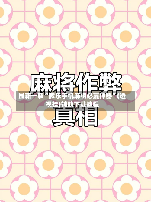 最新一款“微乐手机麻将必赢神器”(透视挂)辅助下载教程-第2张图片