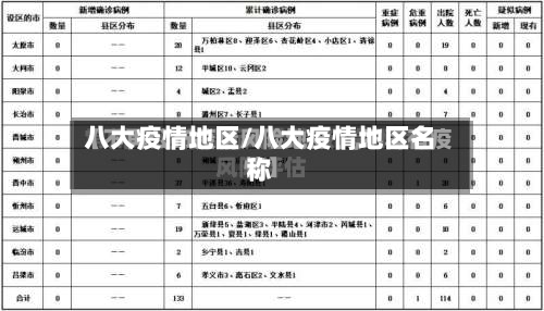 八大疫情地区/八大疫情地区名称