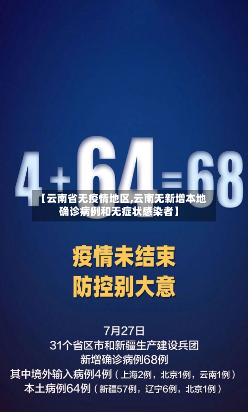 【云南省无疫情地区,云南无新增本地确诊病例和无症状感染者】