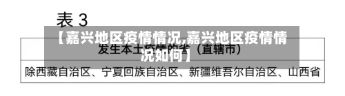 【嘉兴地区疫情情况,嘉兴地区疫情情况如何】-第2张图片