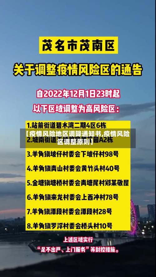 【疫情风险地区调降通知书,疫情风险区调整原则】