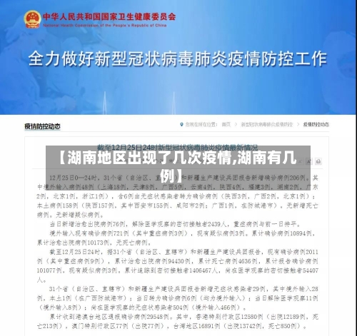 【湖南地区出现了几次疫情,湖南有几例】