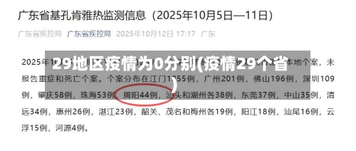 29地区疫情为0分别(疫情29个省)