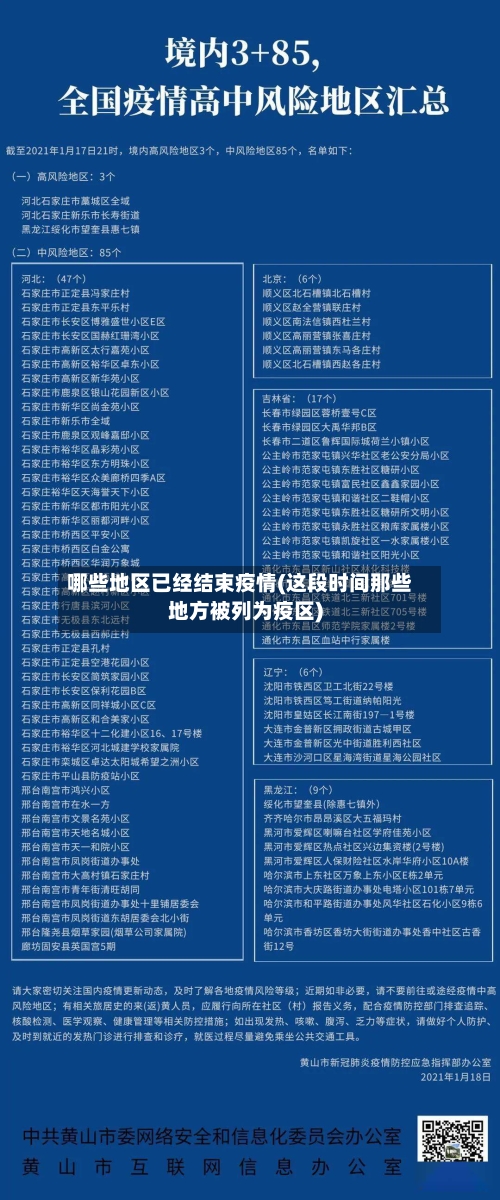 哪些地区已经结束疫情(这段时间那些地方被列为疫区)