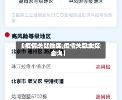【疫情关键地区,疫情关键地区查询】-第3张图片