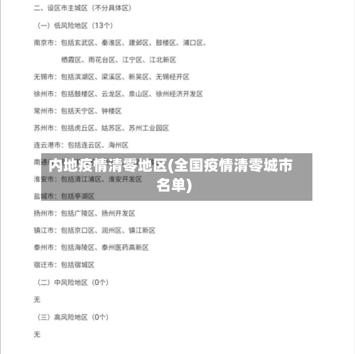内地疫情清零地区(全国疫情清零城市名单)