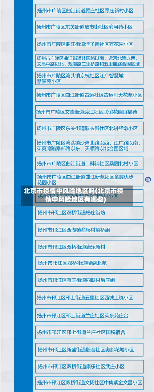 北京市疫情中风险地区吗(北京市疫情中风险地区有哪些)