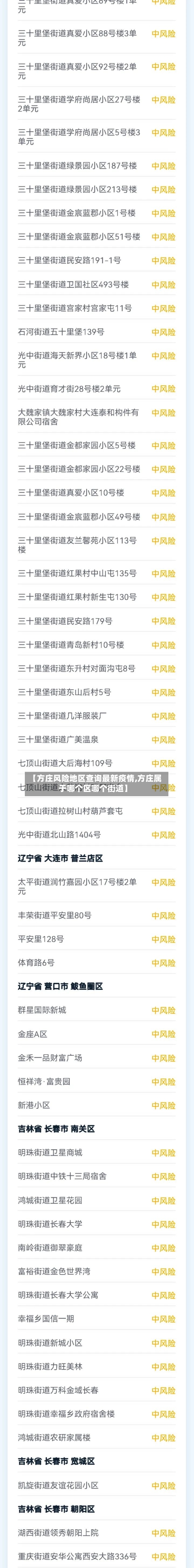 【方庄风险地区查询最新疫情,方庄属于哪个区哪个街道】
