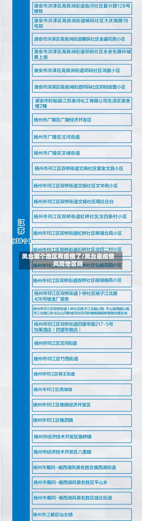 凤台哪个地区有疫情了/凤台是疫情风险地区吗-第3张图片