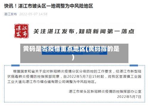 黄码是否疫情重点地区(黄码指的是)-第2张图片